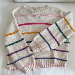 Rainbow Stripe Women's Chunky Knit Sweater